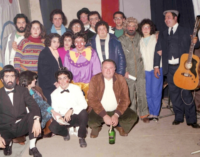 Il gruppo di satira carnevalesca Poeta nel 1986.