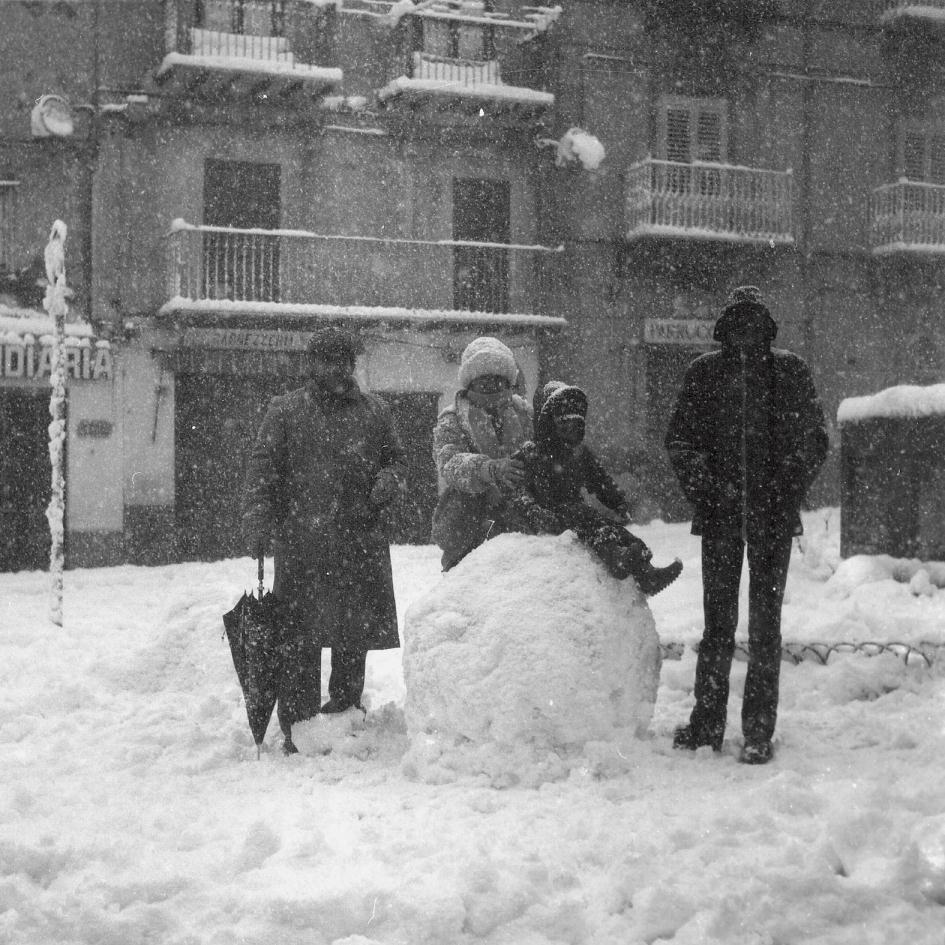 Piazza Margherita durante la nevicata del '62