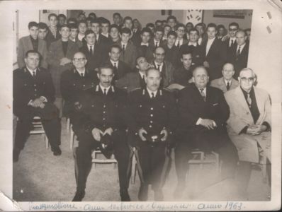 Autorità e alunni dell’Istituto Agrario Inaugurano l’anno scolastico nel salone dei Cappuccini. 1963